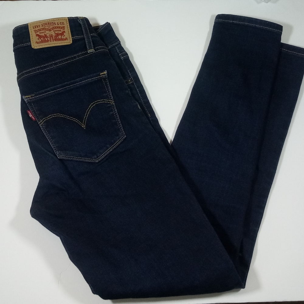 Levi’s 721 High Rise Dark Wash Skinny Jeans Size 25 - Picture 2 of 10